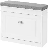 SoBuy FSR82-K-W Meuble à chaussures Meuble à chaussures avec assise rembourrée et banc à chaussures rembourré