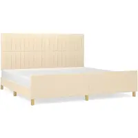 vidaXL Cadre de lit sans matelas Crème 200x200 cm Tissu