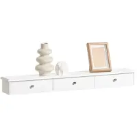 SoBuy Etagère murale avec 3 tiroirs - Max. 10 kg - 91 x 15 x 10 cm - Blanc