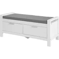SoBuy FSR74-W Banc à chaussures avec rangement avec coussin de siège 2 tiroirs Banc de lit