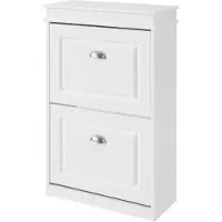 SoBuy Meuble de Rangement à Chaussures 2 Abattants Blanc