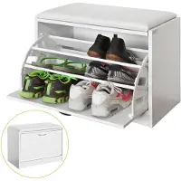 SoBuy FSR16-W Rangement pour chaussures | Blanc | MDF | 60 X 30 X 48