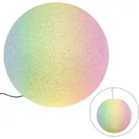 QAZQA Lampe d'extérieur intelligente grise 77 cm IP44 avec Wifi A60 - Nura