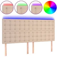 vidaXL Tête de lit LED cappuccino brun 180x5x118/128cm similicuir