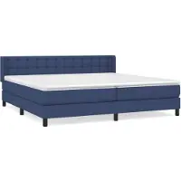 vidaXL Lit boxspring avec matelas bleu 200x200 cm Tissu
