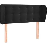 vidaXL Tête de lit avec oreilles noir 103x23x78/88 cm velours
