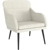 vidaXL Fauteuil crème 63x76x80 cm velours