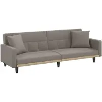 vidaXL Canapé-lit avec coussins taupe tissu