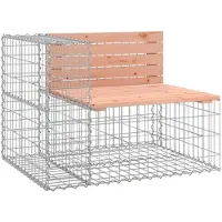 vidaXL Banc de jardin en gabions 92x71x65,5 cm Bois massif Douglas