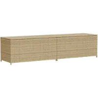 vidaXL Coffre de jardin beige 469L Poly rotin
