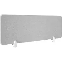 TecTake Séparateur d'écran de bureau Noisy - Avec noyau en PET insonorisant - Livré avec 2 clips de fixation - Dimensions (Lxl) 160 x 40 cm - Gris