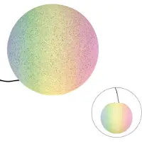 QAZQA Lampe d'extérieur intelligente grise 45 cm IP44 avec LED - Nura