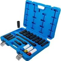 Bgs Jeu de douilles et de douilles de protection à entraînement hexagonal Carré intérieur 12,5 mm (1/2") SW 10 - 24 mm 18 pièces - 5202