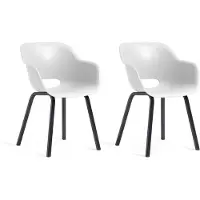 Keter Chaise de jardin avec pieds en métal Noa 2 pcs. Blanc