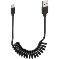 Lampa Câble Spiralé USB-A vers USB-C Noir 1 m