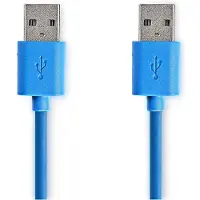 Nedis Câble USB - USB 3.2 Gen 1 - USB-A mâle - USB-A mâle - 5 Gbps - nickelé - 2.00 m - rond - PVC - bleu - enveloppe