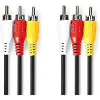 Nedis Câble vidéo composite, 3x RCA mâle (2 m)