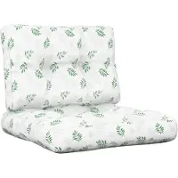 vidaXL Coussins de palette lot de 2 motif de feuilles tissu