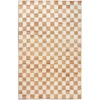 Ferm Living Tapis Damier Laine et Jute Offwhite