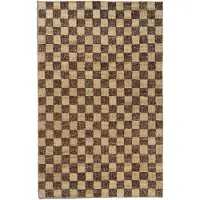 Ferm Living Tapis Damier Laine et Jute Dark Brown