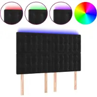 vidaXL LED Tête de lit noir 144x5x118/128 cm velours