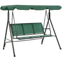 vidaXL Balançoire hollywoodienne Vert 170 cm Textilène et acier