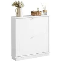 SoBuy Meuble à chaussures avec 2 tiroirs - MDF - 76 x 18 x 78 cm - Blanc