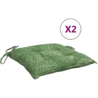 vidaXL Coussins de chaise lot de 2 à motif de feuilles 50x50x7 cm