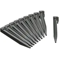 Nature Piquets de bordure de jardin - - Ancrages en polypropylène gris - Lot de 10