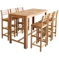 vidaXL Ensemble table de bar et chaises 7 pièces en acacia massif