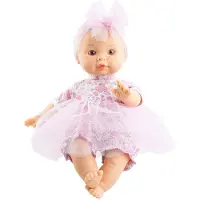 Paola Reina bébé poupée Andy Primavera Anita blanc vinyle corps mou 27cm