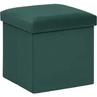 Atmosphera Pouf Pliant À Rangement Polyester Vert Sapin 38x38 Cm