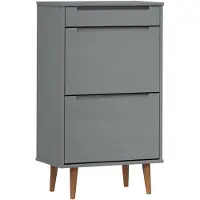 vidaXL Armoire à chaussures MOLDE Gris 59,5x35x103 cm Bois de pin