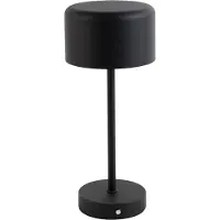 Reality Leuchten - Lampe de table moderne noire rechargeable - Poppie Touch-fonction Dimmer I Dimmable I Salon I Chambre à coucher - Acier Rond - I (non interchangeable) LED
