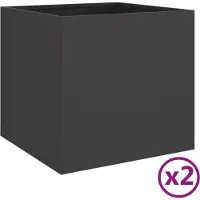 vidaXL Jardinières 2 pcs noir 49x47x46 cm acier