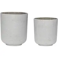 Hubsch Pot de fleurs gris clair - set de 2 pièces