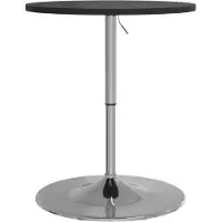 vidaXL Table de bar noire 60x60x90 cm Bois composite Acier chromé