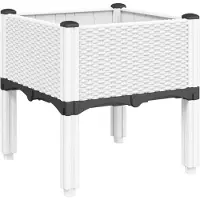 vidaXL Jardinière avec pieds blanc 40x40x42 cm PP