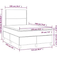 vidaXL Lit boxspring avec matelas noir 120x190 cm Tissu