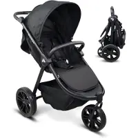 Mobiclinic Kids, poussette 3 roues, Agnes, pneus tout terrain, guidon à une main, harnais 5 points, mécanisme de pliage en un clic, panier XXL, jusqu'à 22 kg