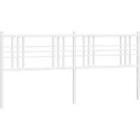 vidaXL Tête de lit en métal blanc 193 cm
