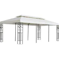 vidaXL Pavillon avec double toit blanc 6x3 m acier