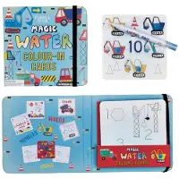 Floss & Rock Jeu de cartes à colorier à l'eau, Magic Water Cards Construction, 3 ans et +,