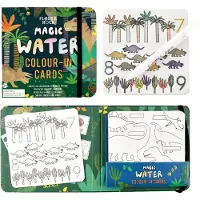 Floss & Rock Set d'aquarelles, Magic Water Cards Dino, 3 ans et +,