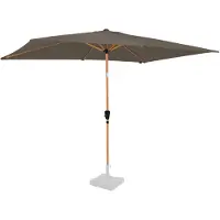 Vonroc Parasol Rapallo 200x300cm - Parasol rectangulaire haut de gamme - aspect bois | Taupe
