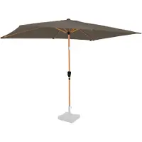 Vonroc Premium Parasol Stick Rapallo 200x300cm - Housse de protection incluse - Parasol rectangulaire - Inclinable - Toile résistante aux UV - Aspect bois - Taupe