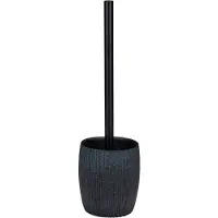 Alpina Brosse de Toilette avec Support Accessoires de Toilette - Porte-Brosse de Toilettes avec Brosse Noire