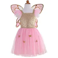 Great Pretenders Robe papillon or avec ailes, TAILLE US 5-7