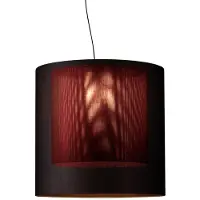 Santa & Cole Lampe Moaré avec abat-jour intérieur Suspension Moaré XL | Black | Red