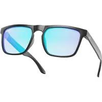 MowMow Lunettes de soleil sport 'Thor Sunglasses - Polarized - Men - Women - Black' bleu ciel